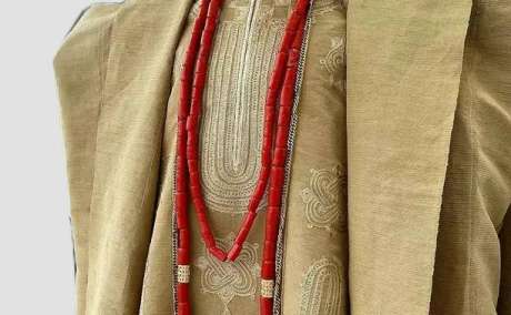 Regal Radiance: Champagne Gold Aso Oke Agbada Set