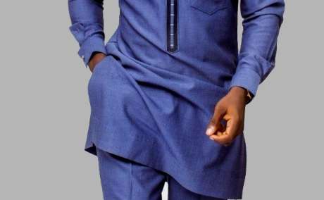 Navy Blue Senator with Black Stripe Flap and Pocket Accent