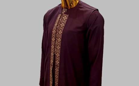 Coffee Brown Senator with Gold-Embroidered Flap and Matching Jacket