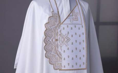 White Pagoda Embroidered Agbada with Kaftan and Sokoto Set