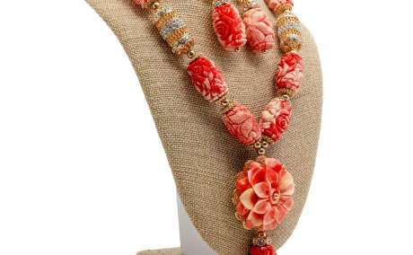 Heritage in Red: Coral Bead Necklace Set