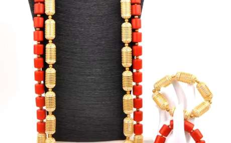 Regal Bond: The Groom’s Coral Bead Set