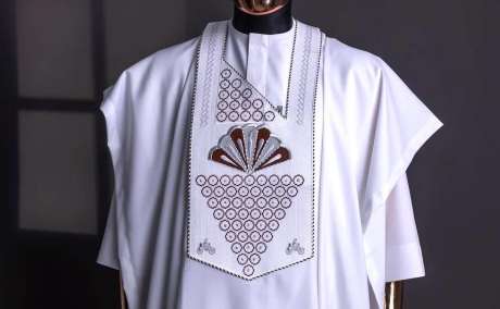 Luxury White Agbada for Men - Custom Tailored Fit