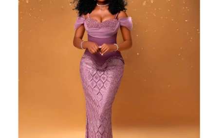 Elegant Purple African Lace Mermaid Aso Ebi Dress - Perfect for Weddings & Parties