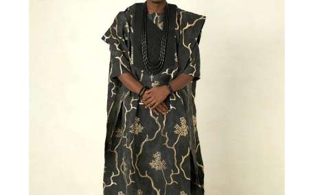 Luxurious Black & Gold: Brocade Three-Piece Traditional Agbada