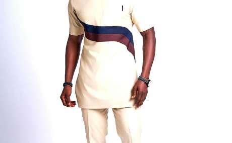 Cultural Elegance: Beige Kaftan Senator Outfit