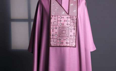 Orchid Majesty: Purple Agbada with Architecture Embroidery