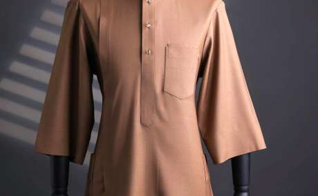 Noble Gold: Light Brown Senator Kaftan with Swarovski Accents