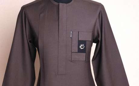 Classic Uber Brown: African Senator Kaftan with Front Flap