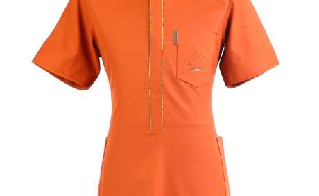 Blaze of Tradition: Fire Orange Native Senator Attire