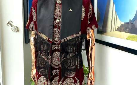 Royal Reloaded: Burgundy “Isiagu” Attire with Matching Pant Trouser